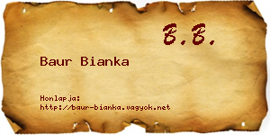 Baur Bianka névjegykártya